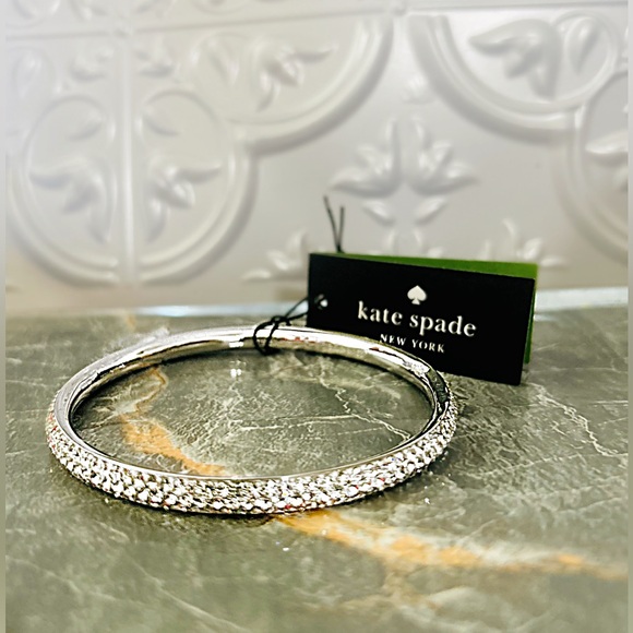 kate spade Jewelry - kate spade silver pavé Cubic Zircons Bangle. (MSRP $69)